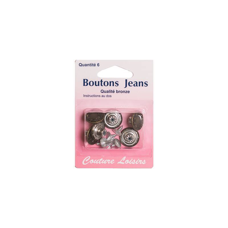 Bouton jeans bronze x6