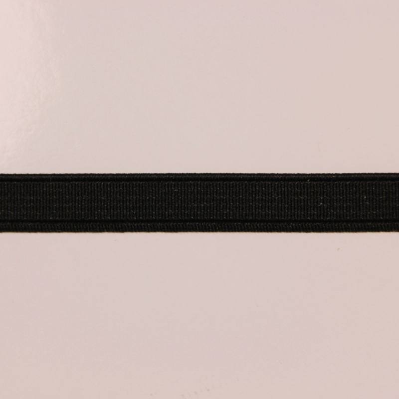 Elastique côtelé noir 10 mm