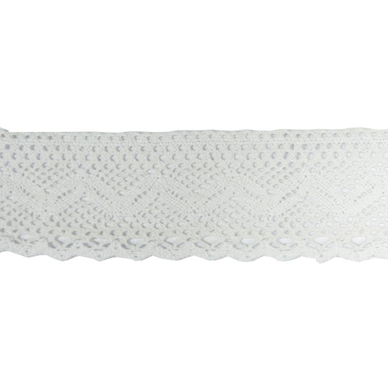 Ruban de dentelle en coton blanc 6 cm