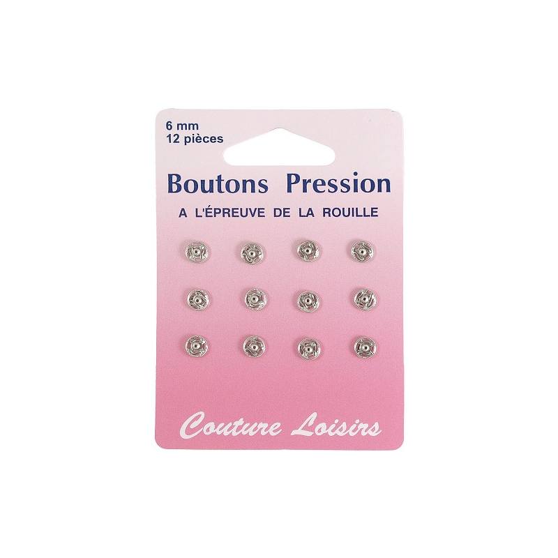 Boutons pression N°6 nickelés X12