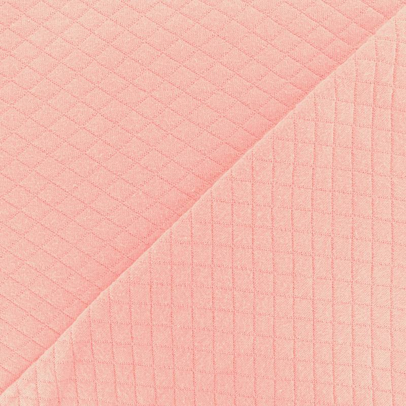 Jersey de coton matelassé rose clair