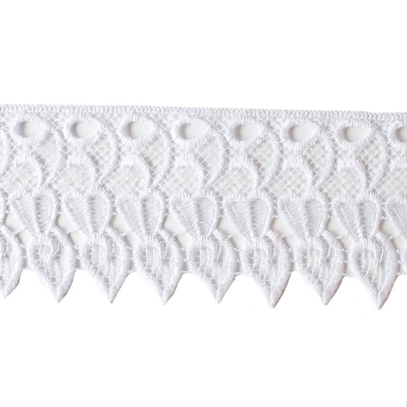Guipure dentelle fleur motif ivoire blanc cassé largeur 35mm picot edge bridal-par mètre