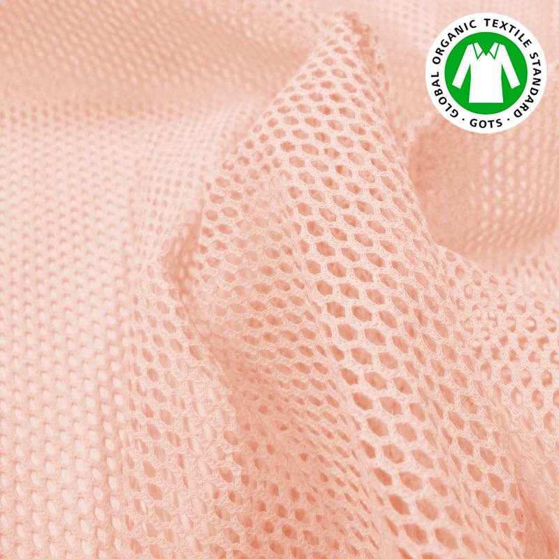 Tissu filet mesh rose dragée en coton bio