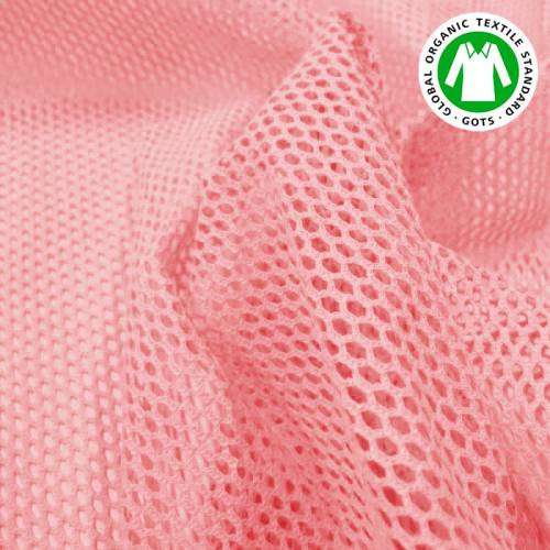 Tissu filet mesh rose bonbon en coton bio