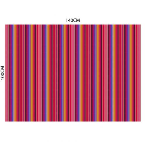Velours ras multicolore motif rayé effet tissé
