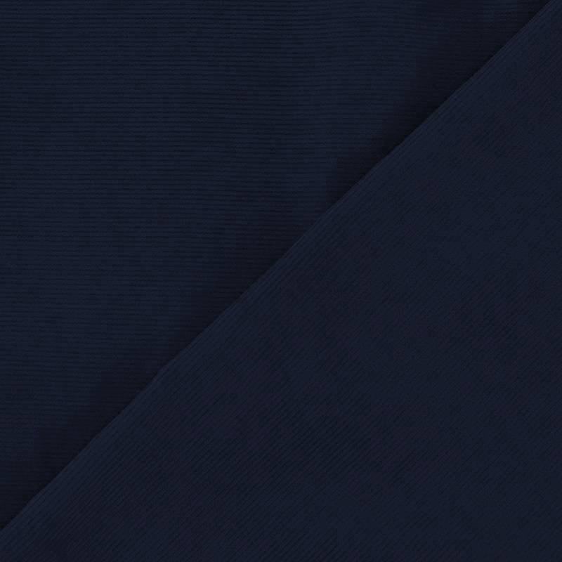 Tissu velours milleraies bleu marine