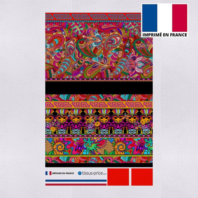 Kit pochette multicolore motif ethnique effet brodé