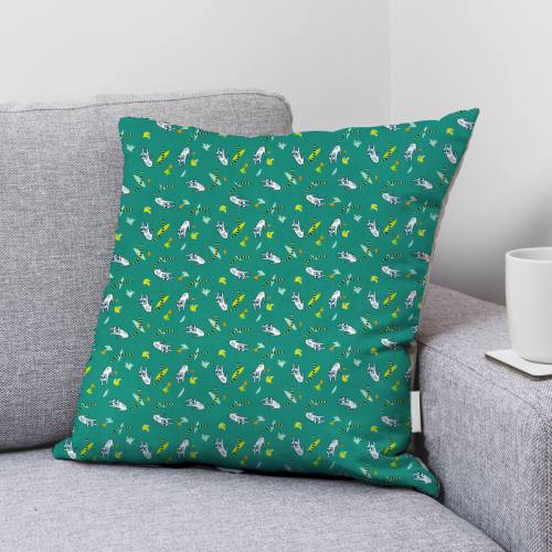 Coton vert pin motif lémurien srumi