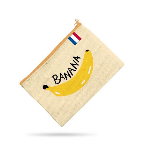 Kit pochette écru motif banana