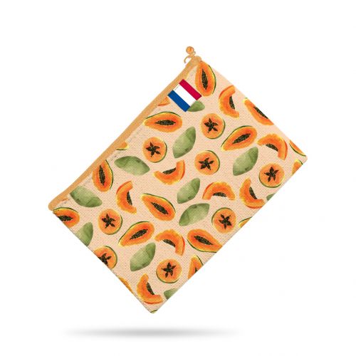 Kit pochette pêche motif papaye