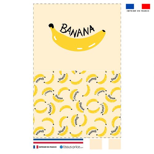 Kit pochette écru motif banana