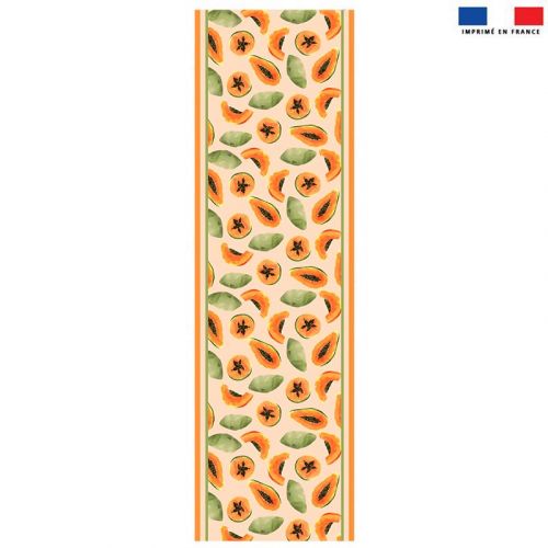Coupon 45x150 cm tissu imperméable pêche motif papaye pour transat