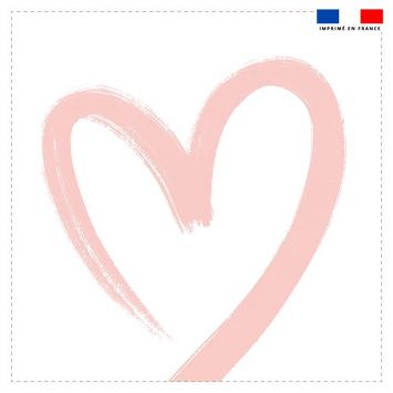 Coupon 45x45 cm motif cœur rose