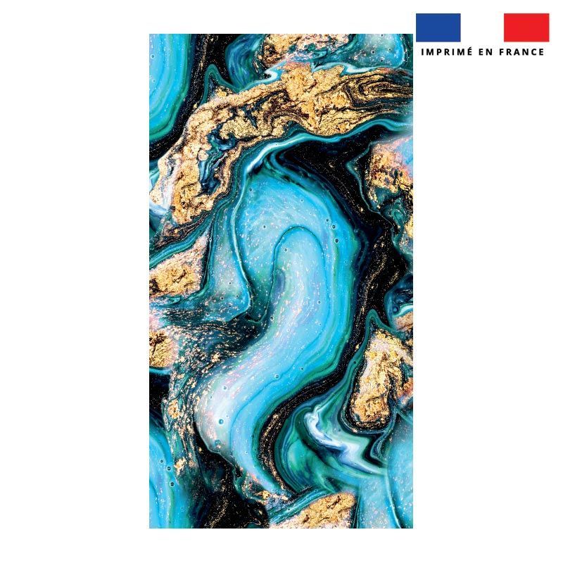Coupon éponge pour serviette de plage simple motif magma bleu et poudre d'or