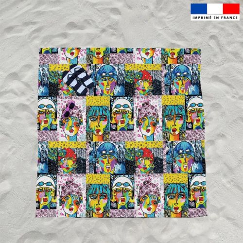 Coupon éponge pour serviette de plage double motif femmes modernes - Création Razowsky