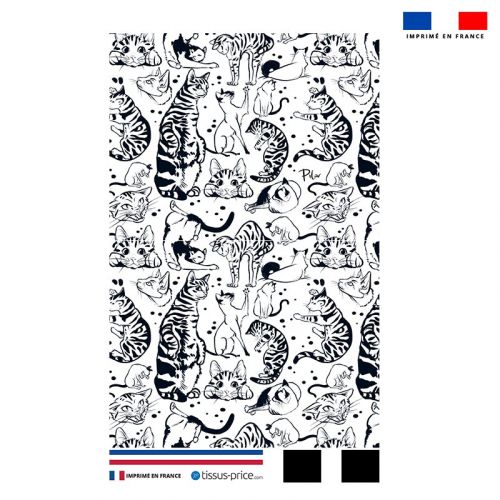 Kit pochette motif chats tigrés - Création Pilar Berrio