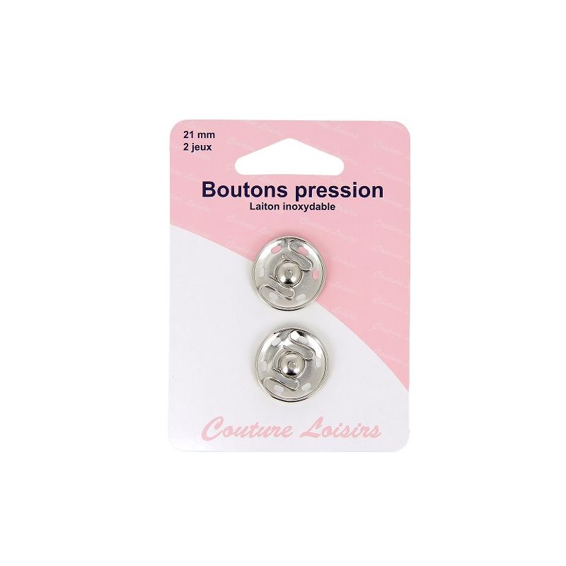 Boutons pression N°21 argent X2