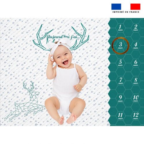 Coupon 100x75 cm pour couverture mensuelle bébé motif cerf
