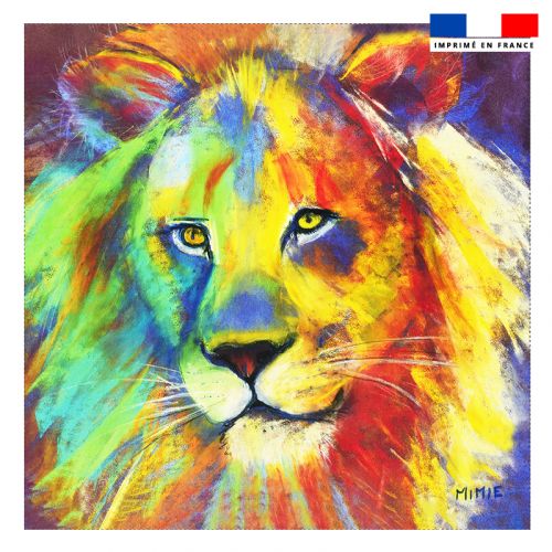 Coupon 45x45 cm motif lion - Création Mimie