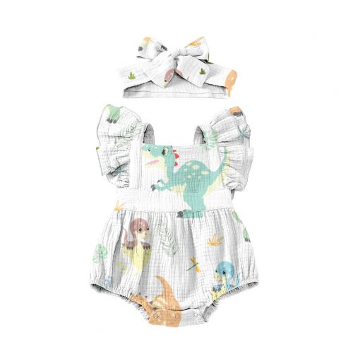 Double gaze motif bébé dino Oeko-tex