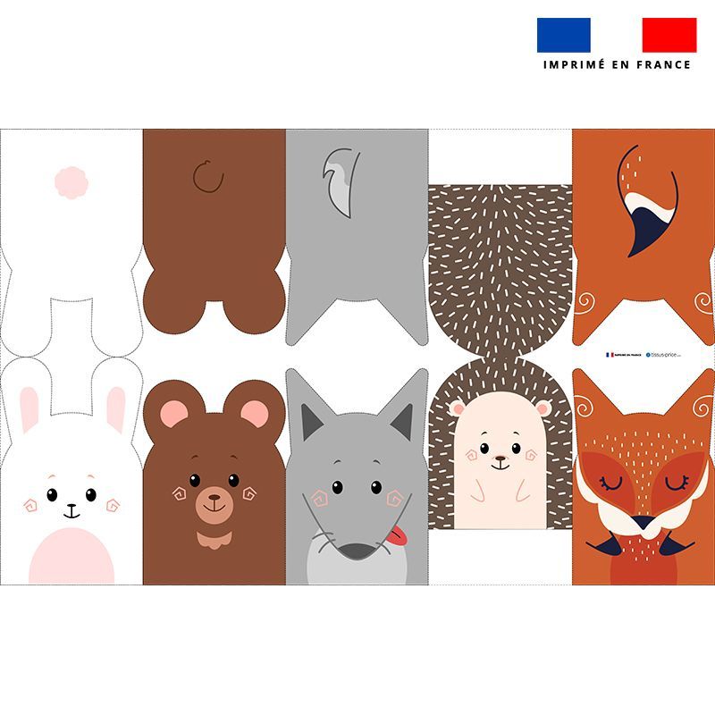 Kit mini-gants nettoyants motif animaux de la forêt