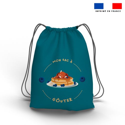 Kit sac à dos coulissant motif panda roux et son goûter bleu