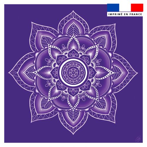 Coupon 45x45 cm motif mandala violet foncé - Création Créasan'