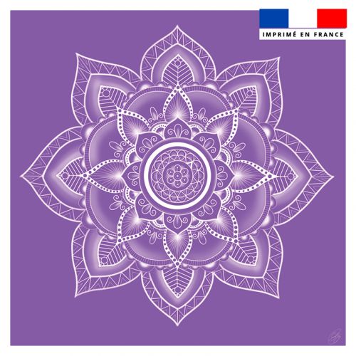 Coupon 45x45 cm motif mandala violet - Création Créasan'