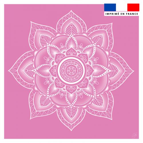 Coupon 45x45 cm motif mandala rose - Création Créasan'