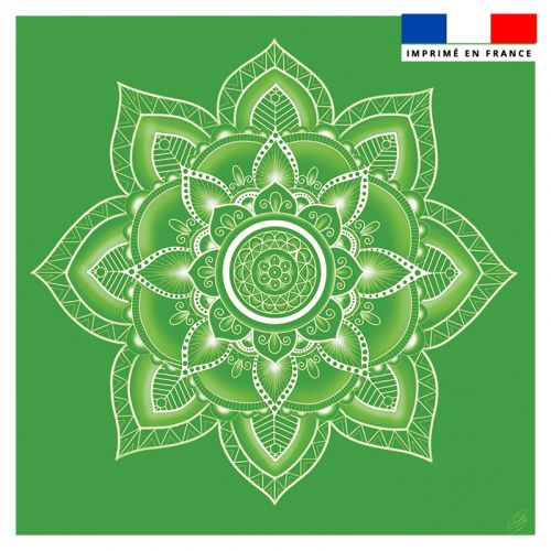 Coupon 45x45 cm motif mandala vert prairie - Création Créasan'
