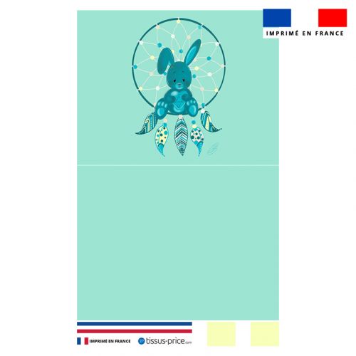 Kit pochette bleu motif lapinou et attrape-rêve - Création Créasan'