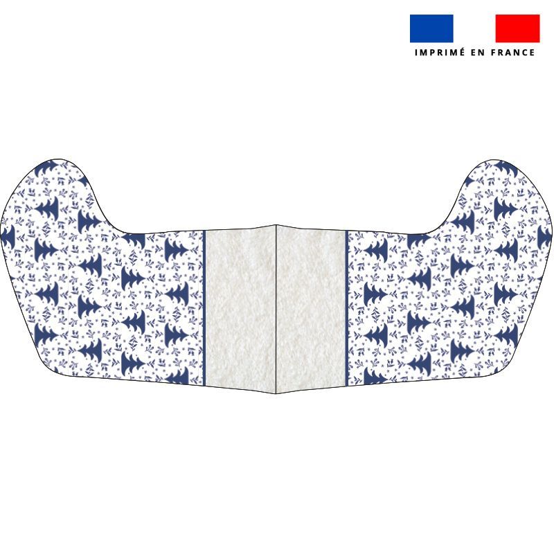 Kit chaussette de noel blanche motif sapin bleu