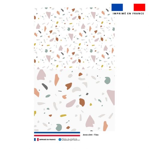 Kit pochette motif tiles blanc - Création Anne Clmt