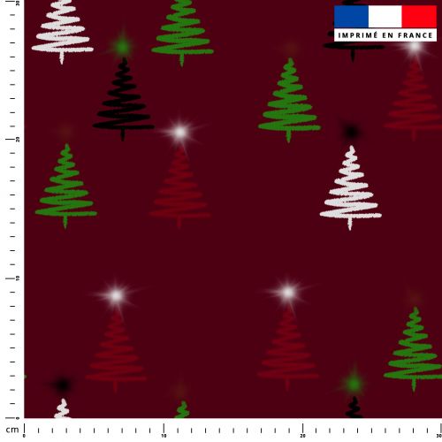 Sapin - Fond rouge -...