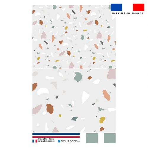 Kit pochette motif tiles gris - Création Anne Clmt