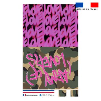 Kit pochette motif love army - Création Alex Z