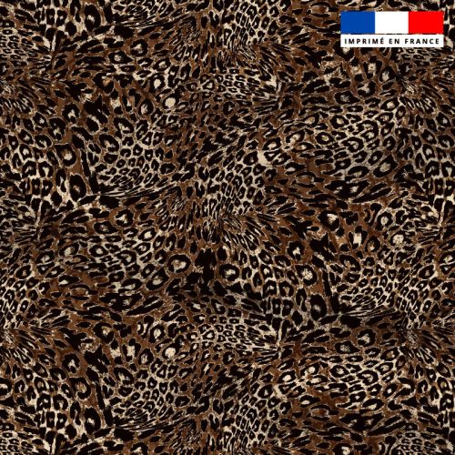 Satin motif imitation fourrure de léopard