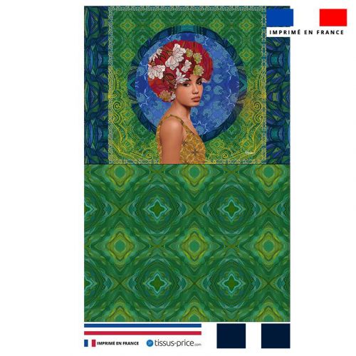 Kit pochette motif diva fleurie - Création Lita Blanc
