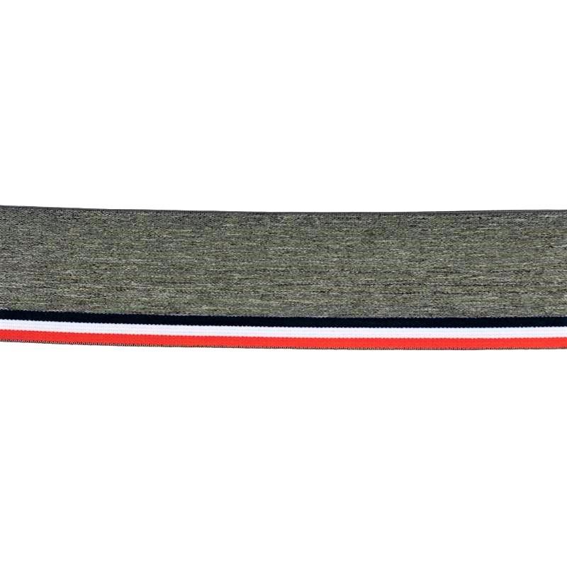 Élastique gris à bande tricolore 45 mm