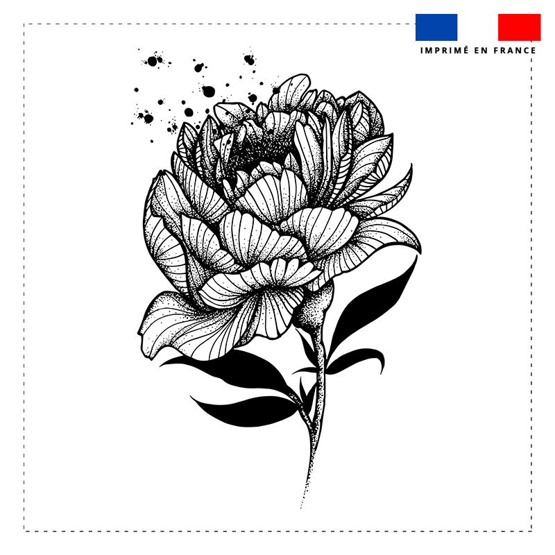 Coupon 45x45 cm motif floral - Création Nadee Paint