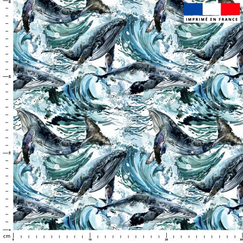 Baleine - Fond bleu