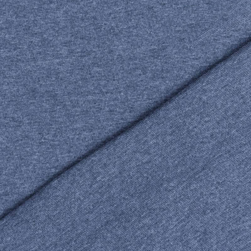 Tissu tubulaire bord-côte uni bleu jean