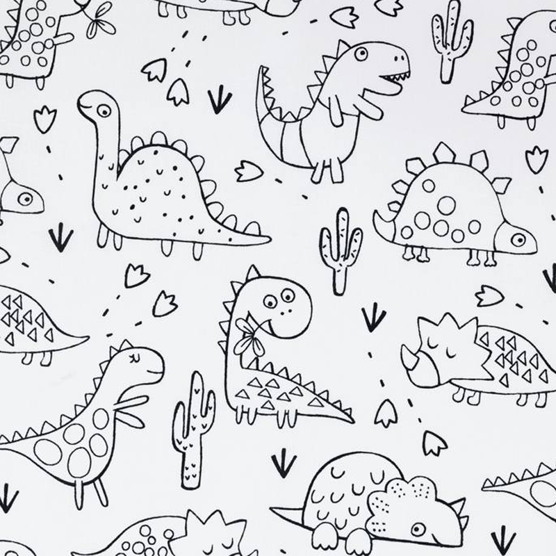Coton à colorier motif dinosaure