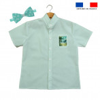 Patron chemise enfant bleu canard imprimé way to the beach