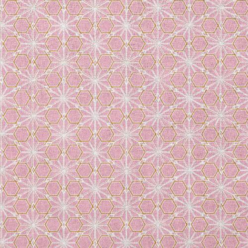 Coton rose motif asanoha ocre