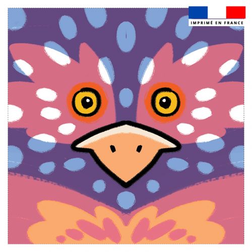 Coupon 45x45 cm motif poule rose - Création Lou Picault