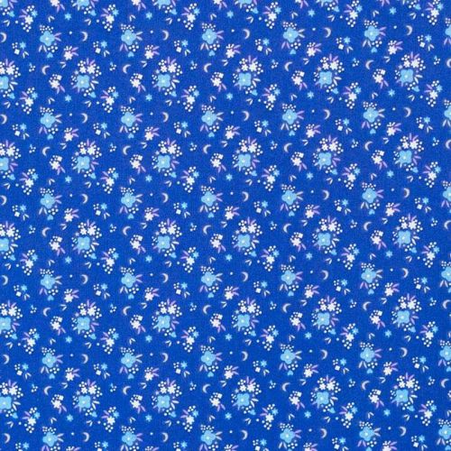 Coton bleu motif fleur...