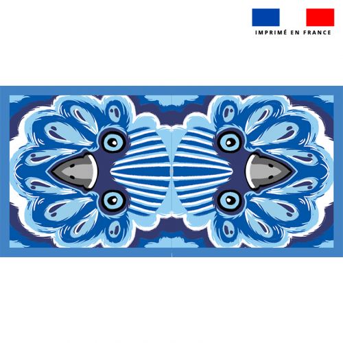 Lot 2 coupons motif ara bleu - Création Lou Picault