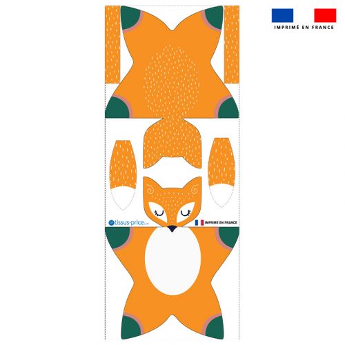 Kit doudou à coudre motif renard de la forêt