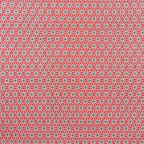 Coton rouge petit motif asanoha